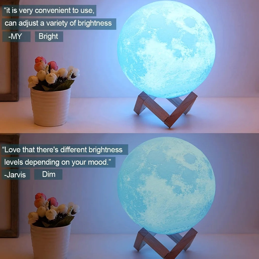 Dropship 3D Print Moon Lamp Moonlight Colorful Touch USB Led Night Light Rechargeable Nightlight Home Decor Creative Gift